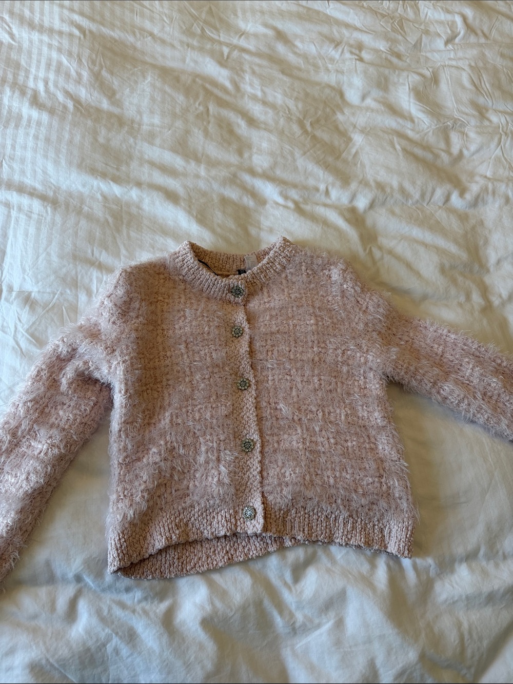 Cozy Women's Pink Knit Button-Front Sweater